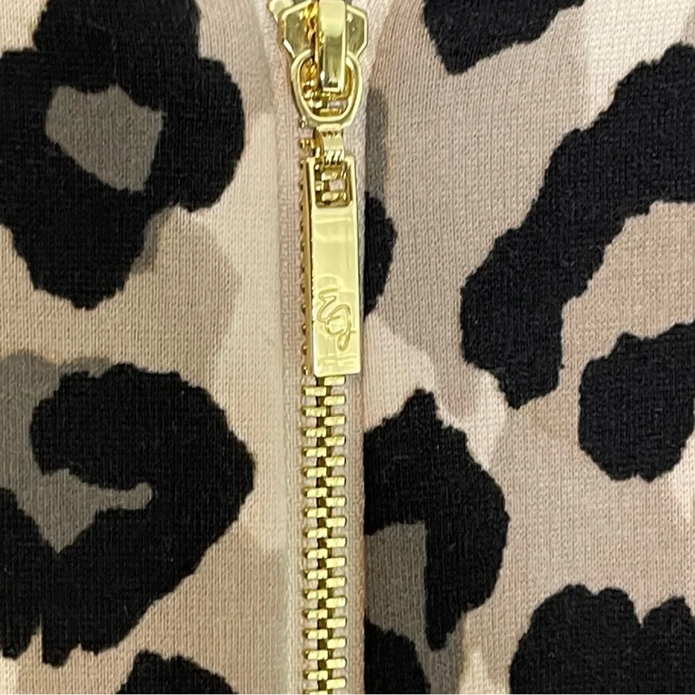 Eliza J Leopard Print Short Sleeve Fit & Flare Mini Dress Size 4 Tan Black - Picture 7 of 11